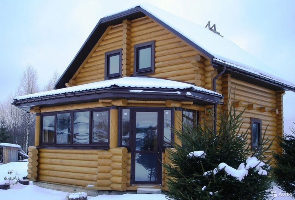 Веранда из бревна