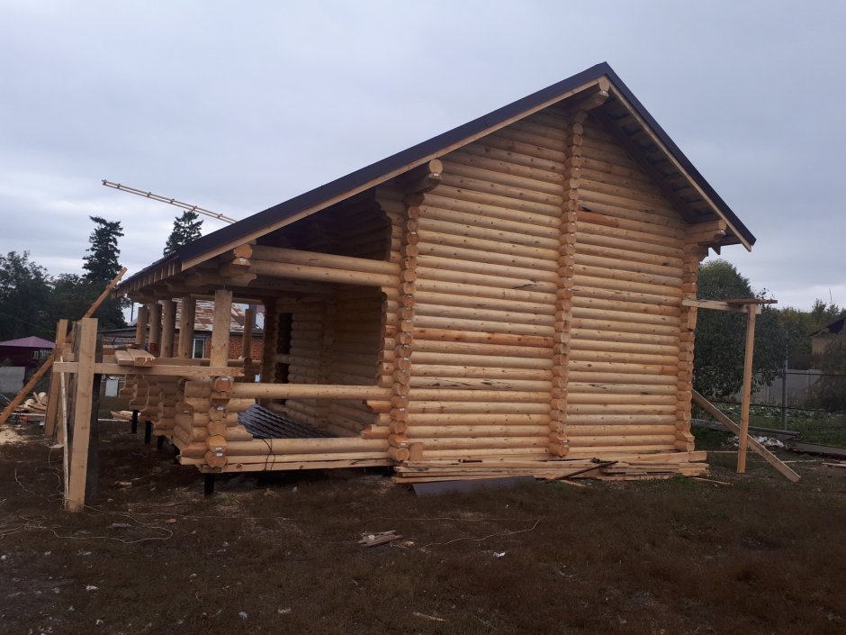 Пристройка из бревна