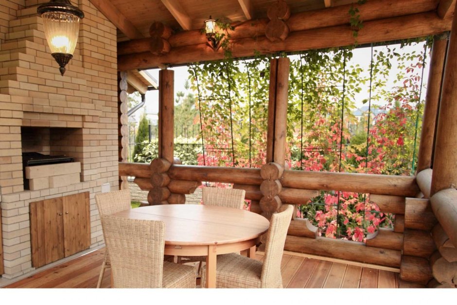 Пристройка котельной к дому из бревна