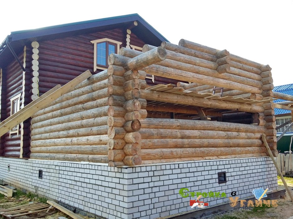 Пристрой из сруба к срубу