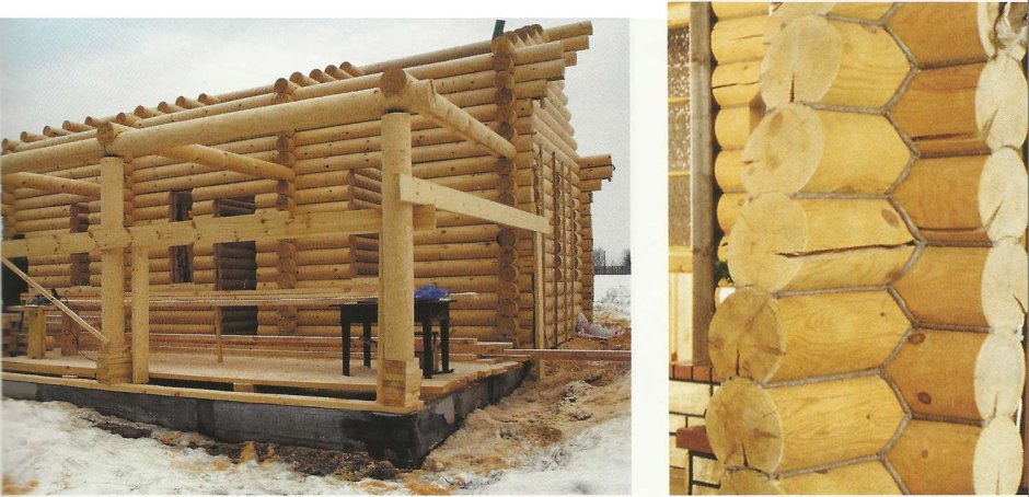 Летняя веранда из бревна