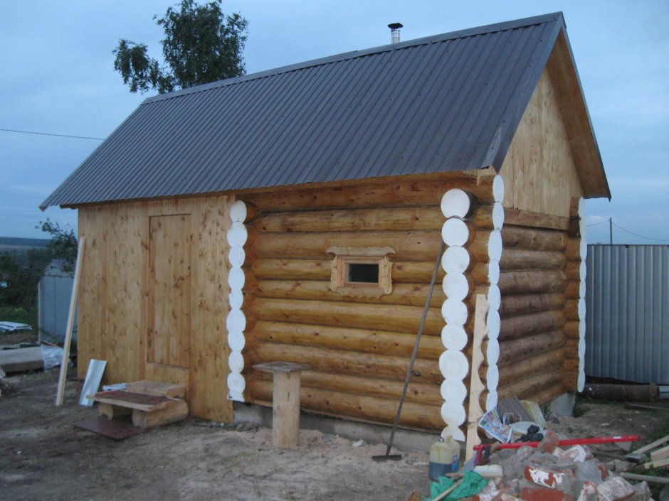 Пристрой к срубу бани