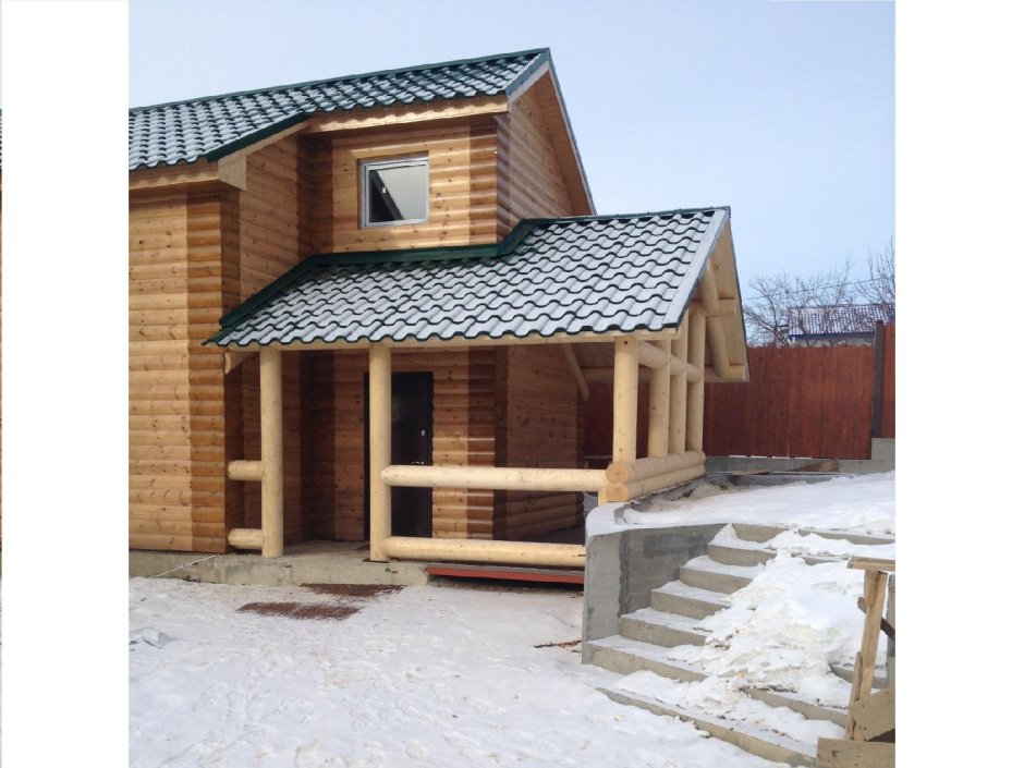 Терраса из бревна