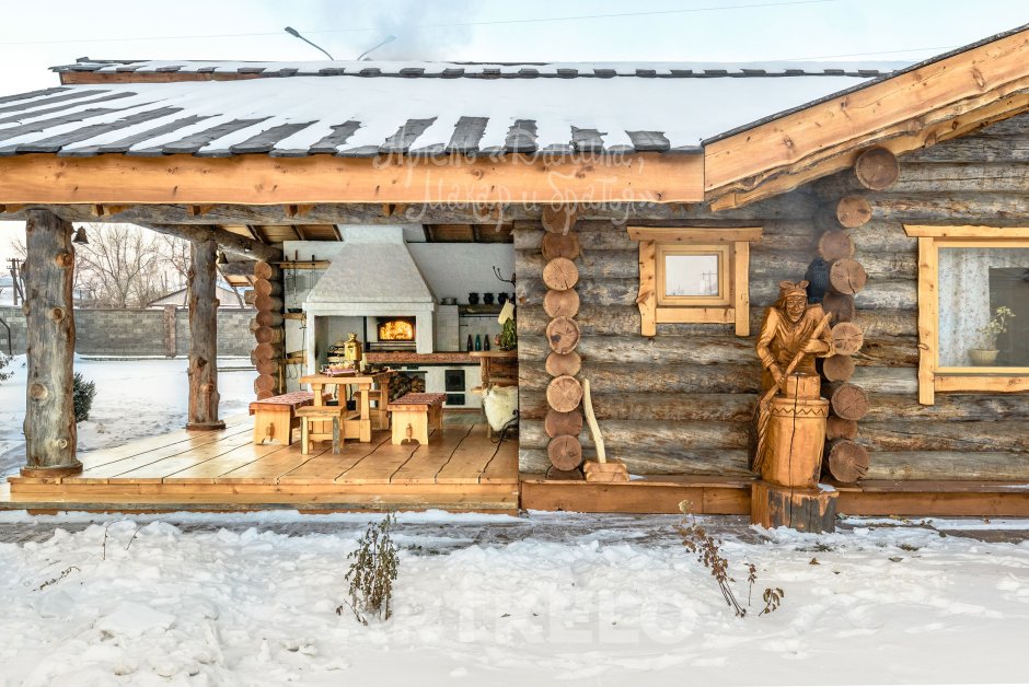 Пристрой к срубу из бруса