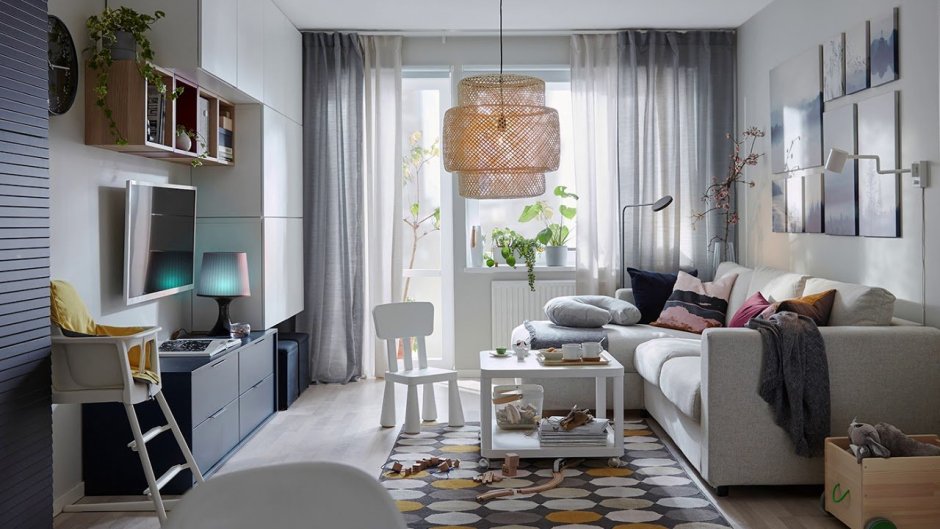 Спальня-гостиная икеа в интерьере