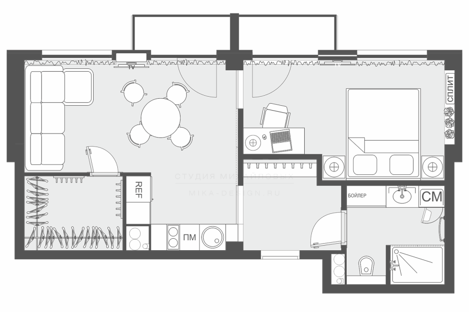 Современный интерьер план