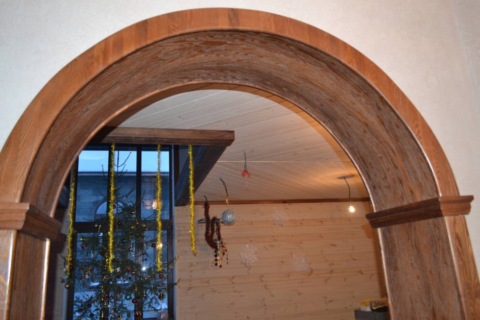 Отделка арки деревом