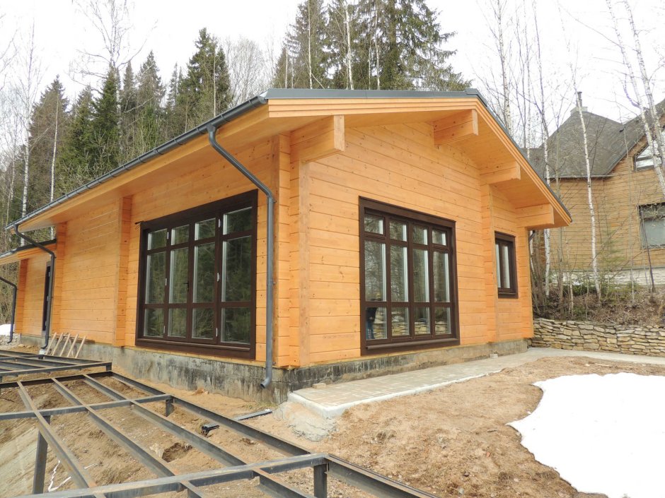 Брусовые дома с панорамными окнами