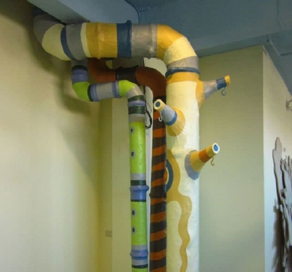 Трубы в интерьере