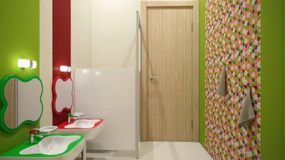 Интерьер туалета в детском саду