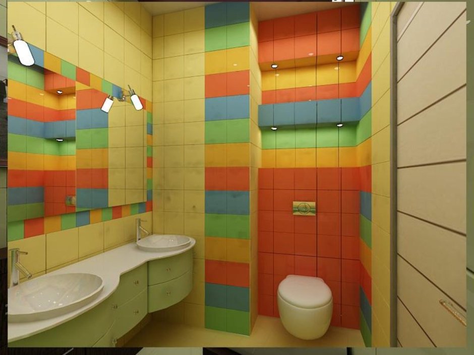 Разноцветный туалет
