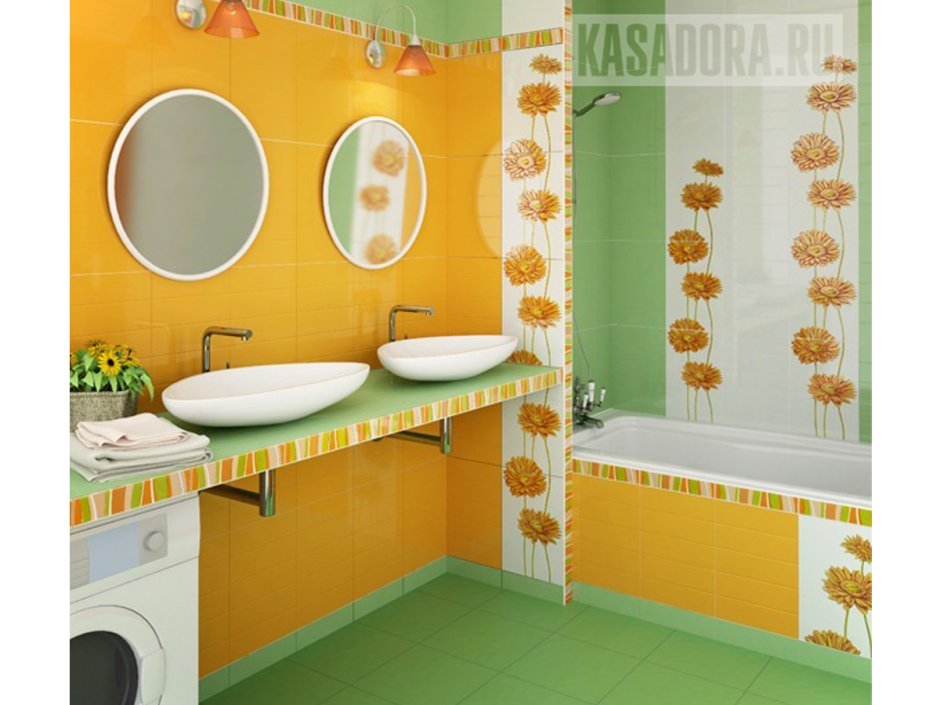 Оранжевая ванная комната