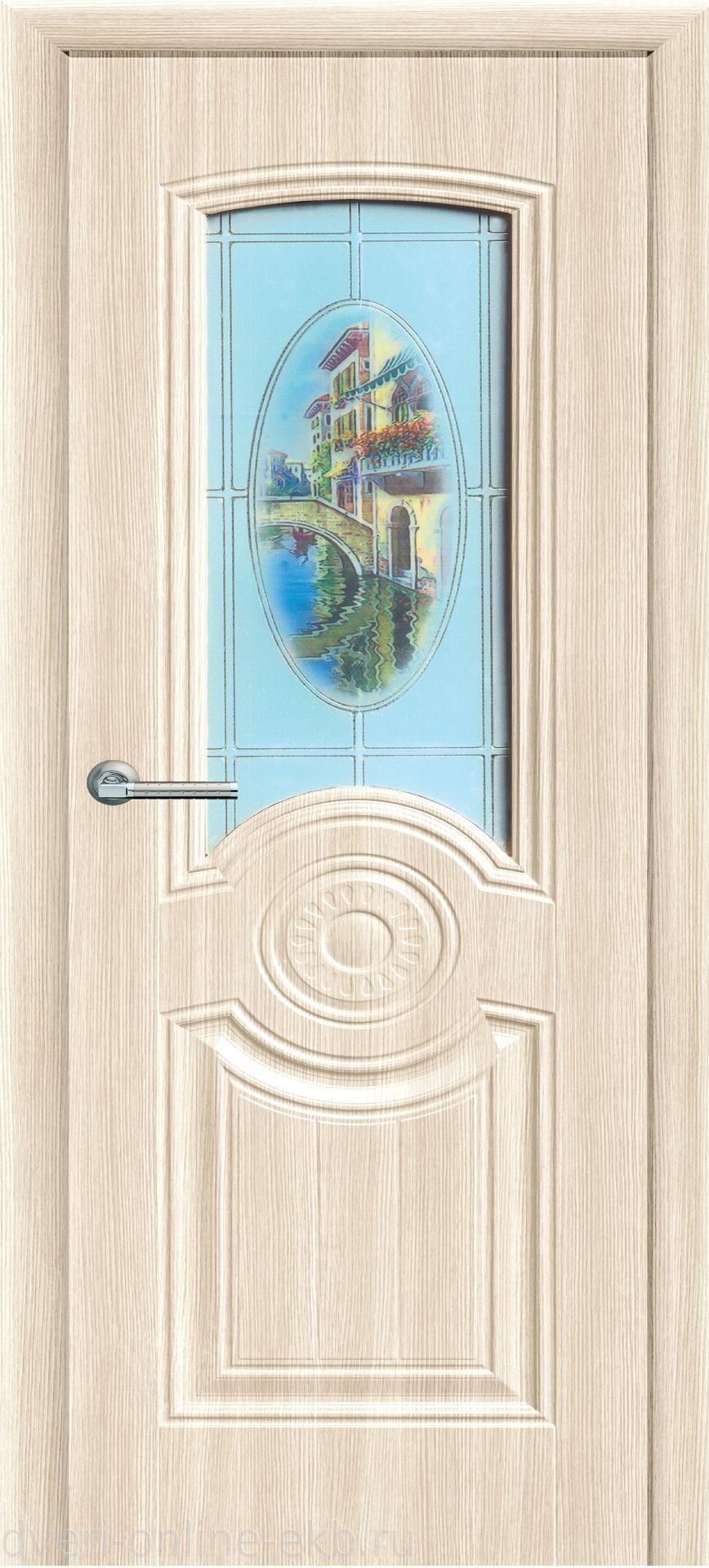 Межкомнатная дверь Венеция ПВХ беленый дуб