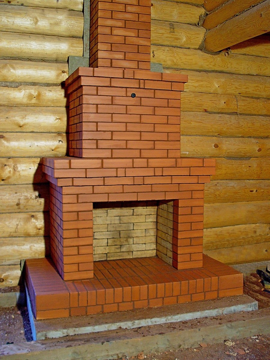 Печь-камин из кирпича порядовка