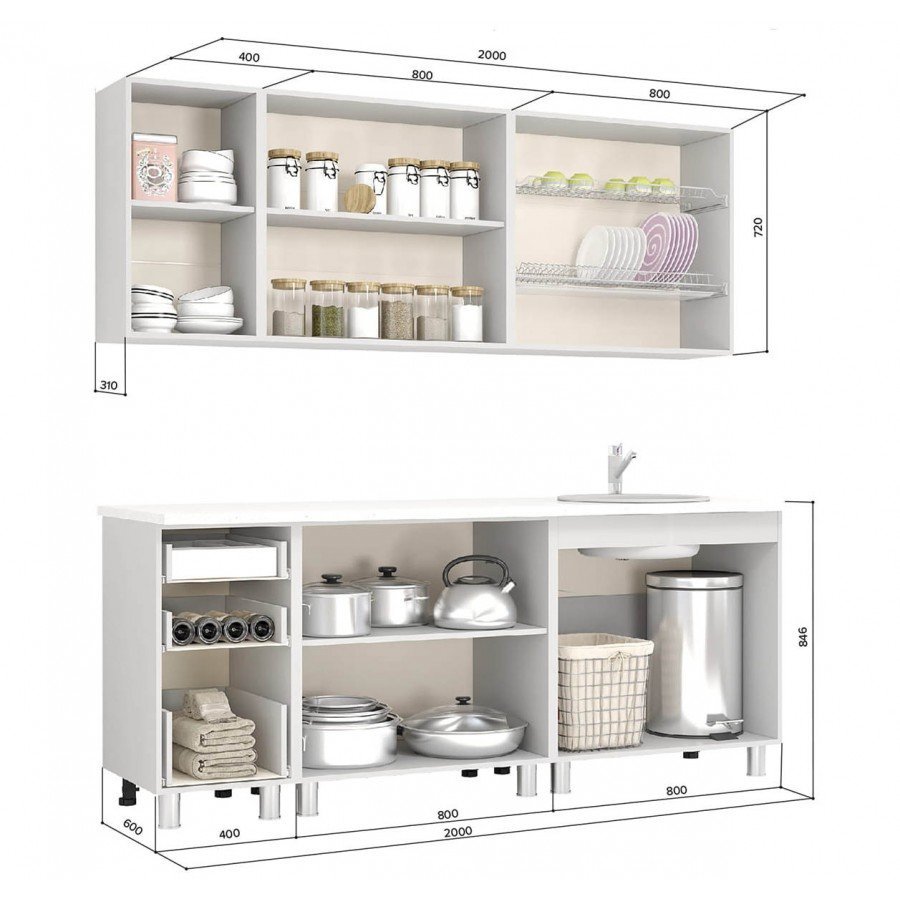 Кухня 1,8 м БТС - яблоко