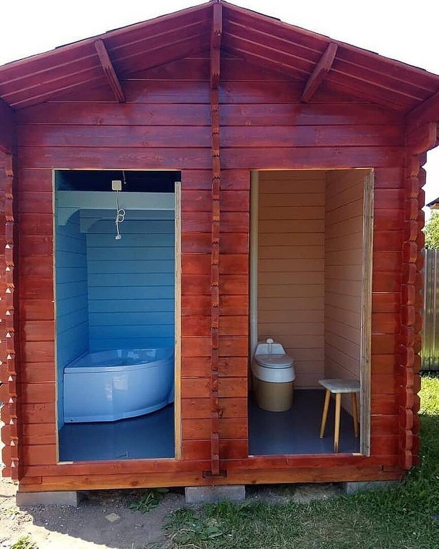 Туалет с душем для дачи
