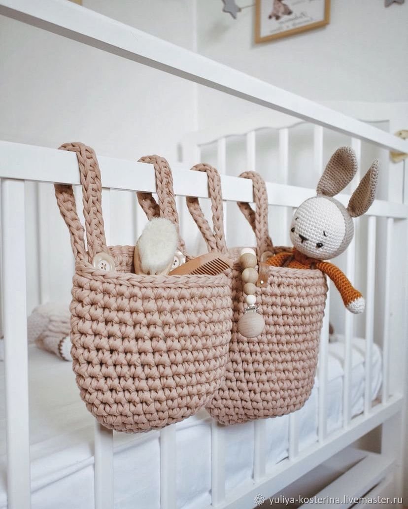Корзинки для хранения из трикотажной пряжи