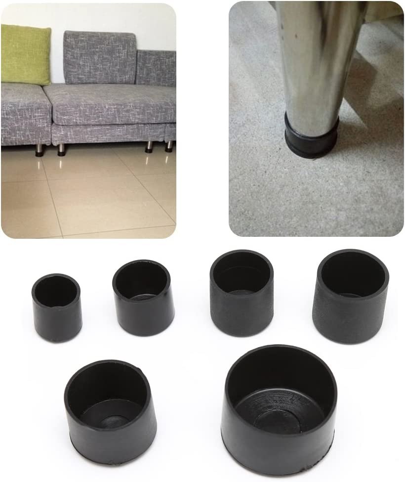 Накладки на ножки мебели y492 i.k черные полимерные 16 шт, 20 мм