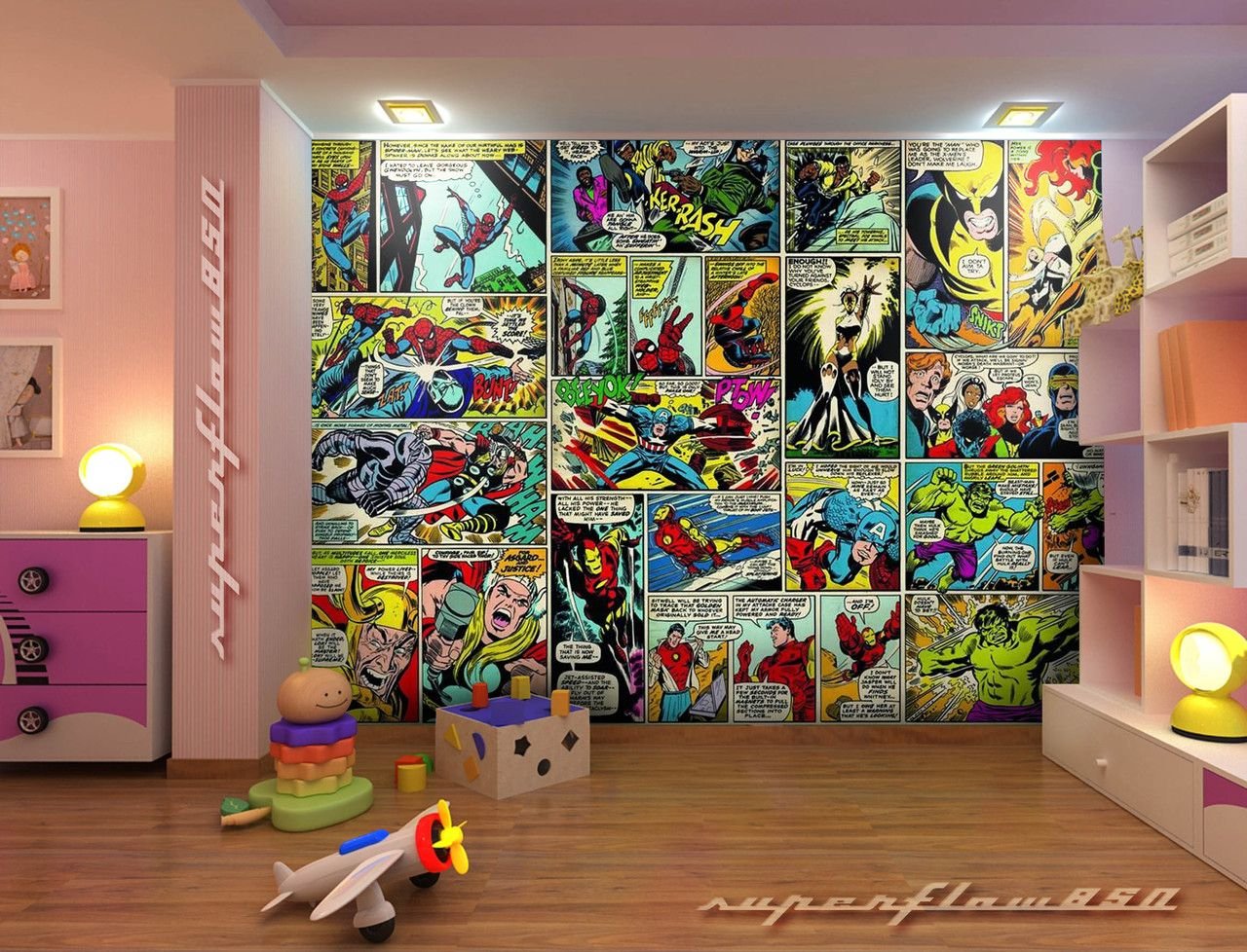 Comics room. Стена в стиле комиксов. Фотообои в стиле комиксов. Комиксы на стене. Фотообои комиксы на стену.