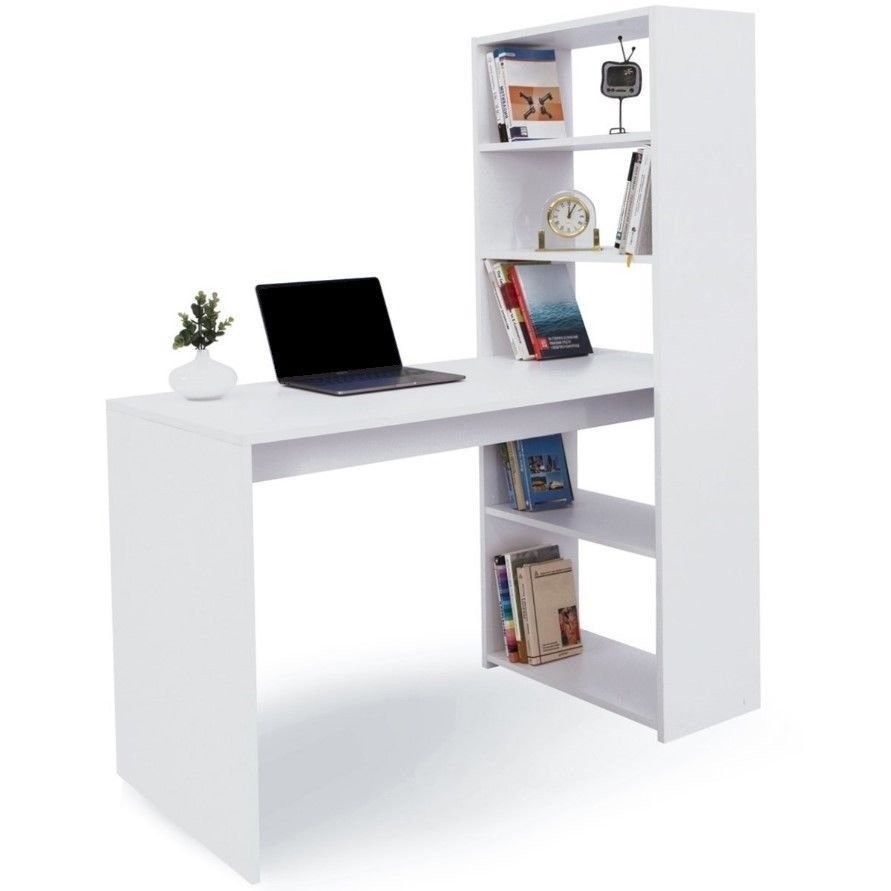Стол со стеллажом белый