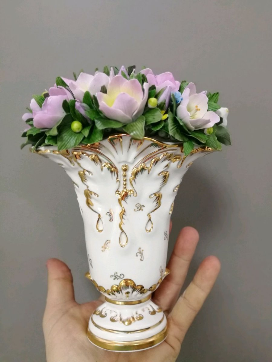 Декор вазы холодным фарфором