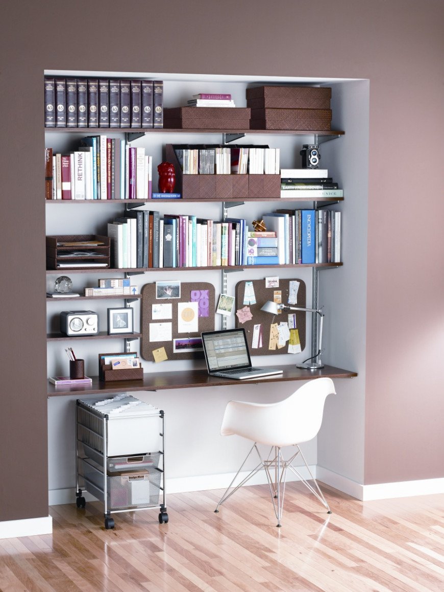 Стеллаж над столом