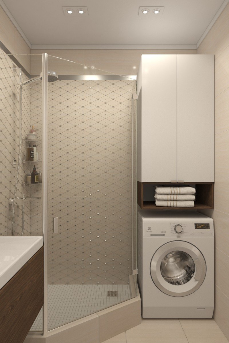 Ванная комната с машинкой стиральной