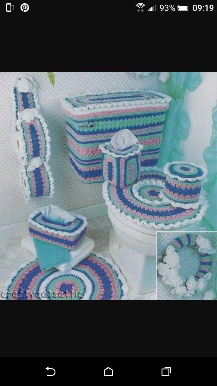 Вязаные корзиночки для косметики