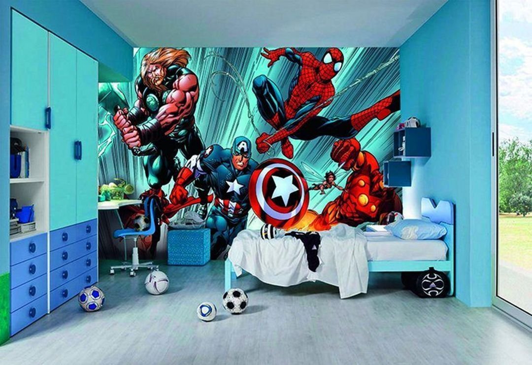 Комната марвел. Детская комната Spider-man. Детская в стиле супергероев. Комната для мальчика. Комната человека паука.