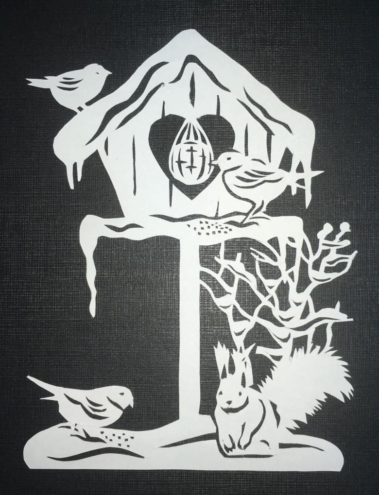 Вырезанки на окна зимние