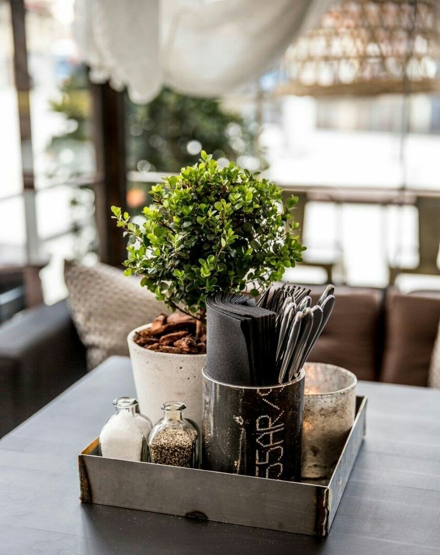 Растения в интерьере кофейни