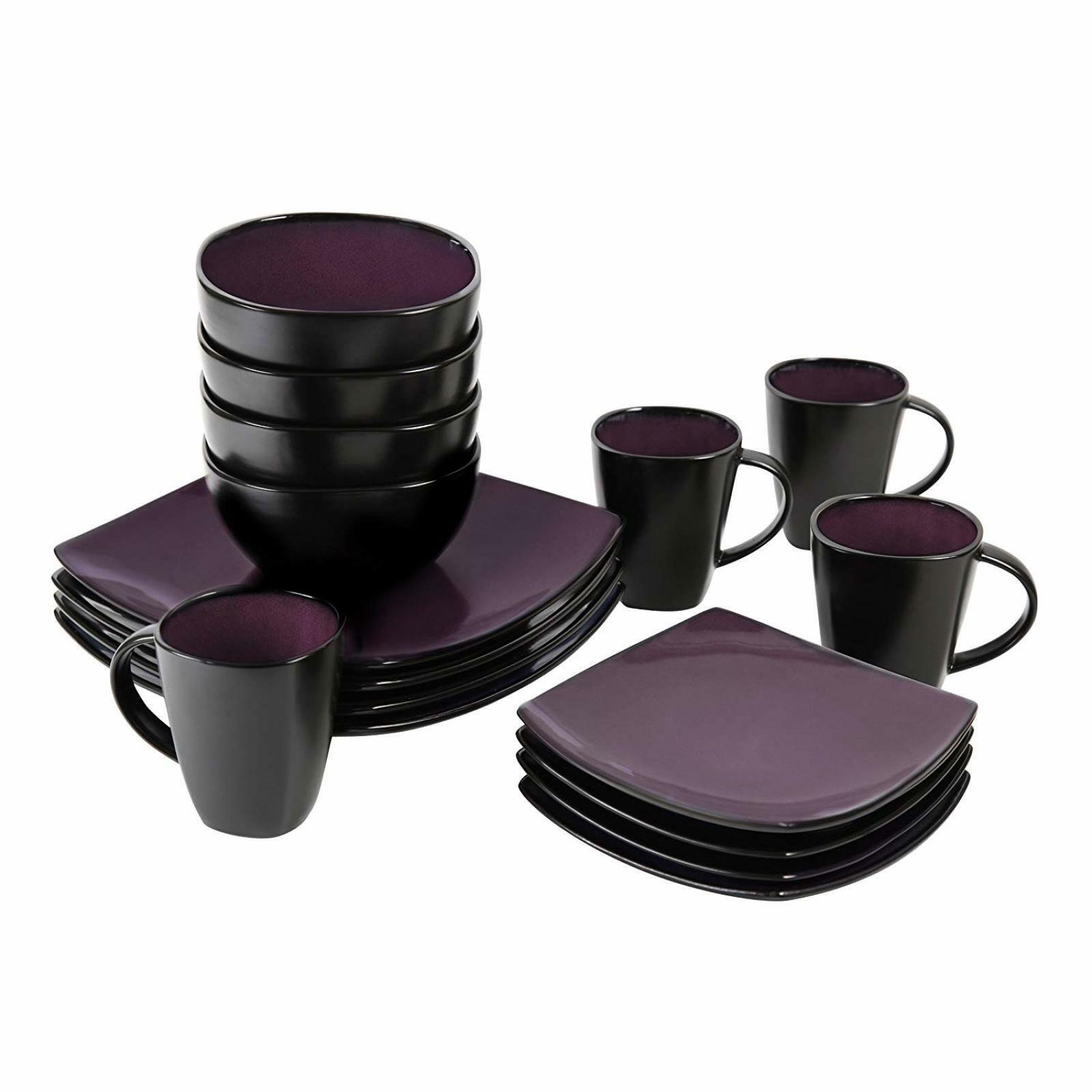 Черная посуда купить. Гибсон Сохо 16-piece набор посуды. Stoneware Dinnerware Set посуда. Люминарк посуда бордо. Чайный набор Black Baccara.