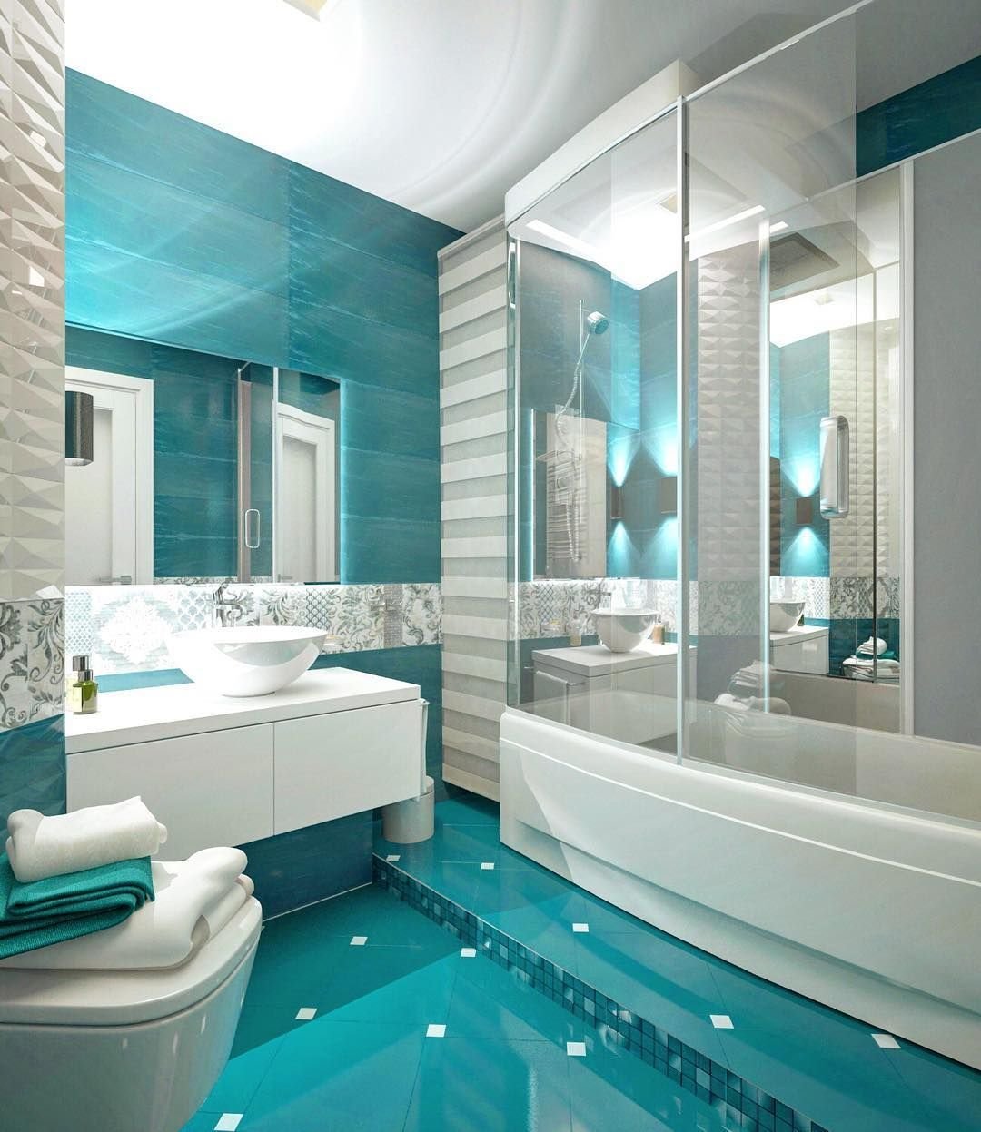 цвет и дизайн ванной комнаты