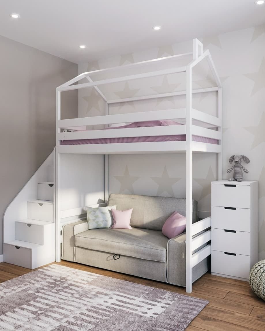 Двухэтажная детская кровать безопасная