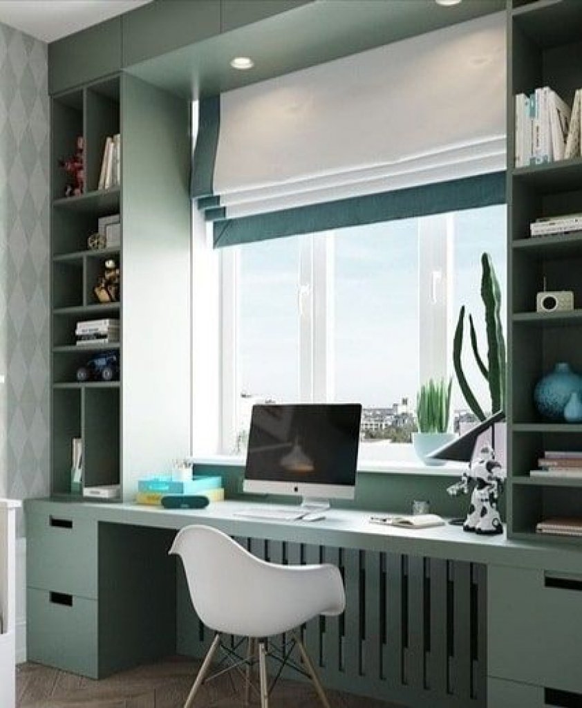 стол письменный к окну со шкафами