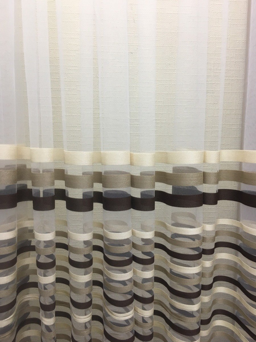 Тюль с горизонтальными полосами