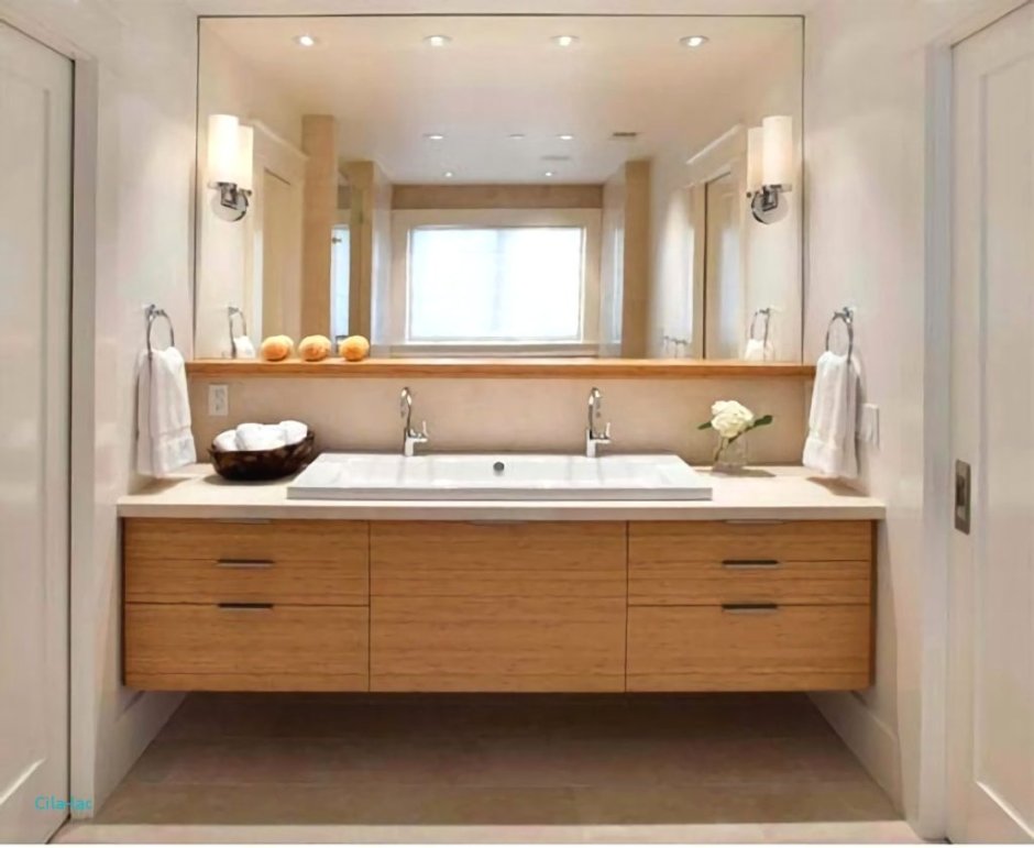 Ванна с двумя раковинами дизайн