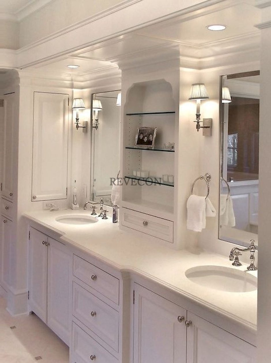 Встроенная мебель для ванных комнат классическая