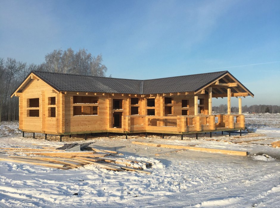 Одноэтажный дом из профильного бруса