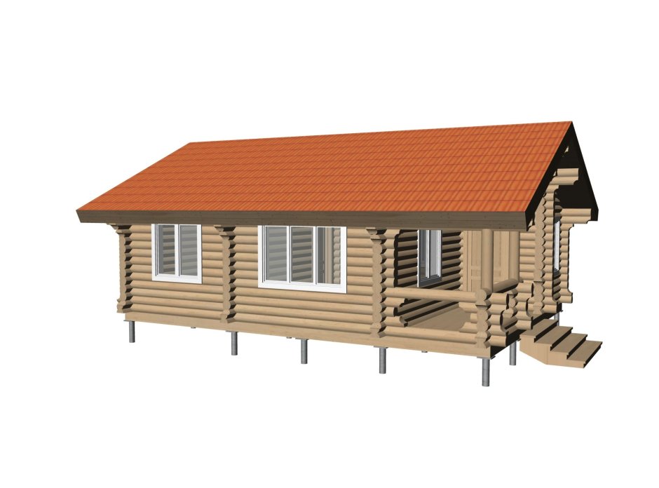 Дом из бревна 6 на 8 одноэтажный