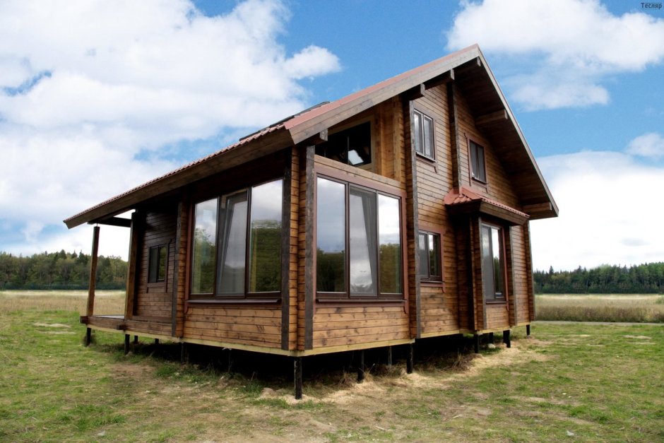 Каркасный дом на сваях
