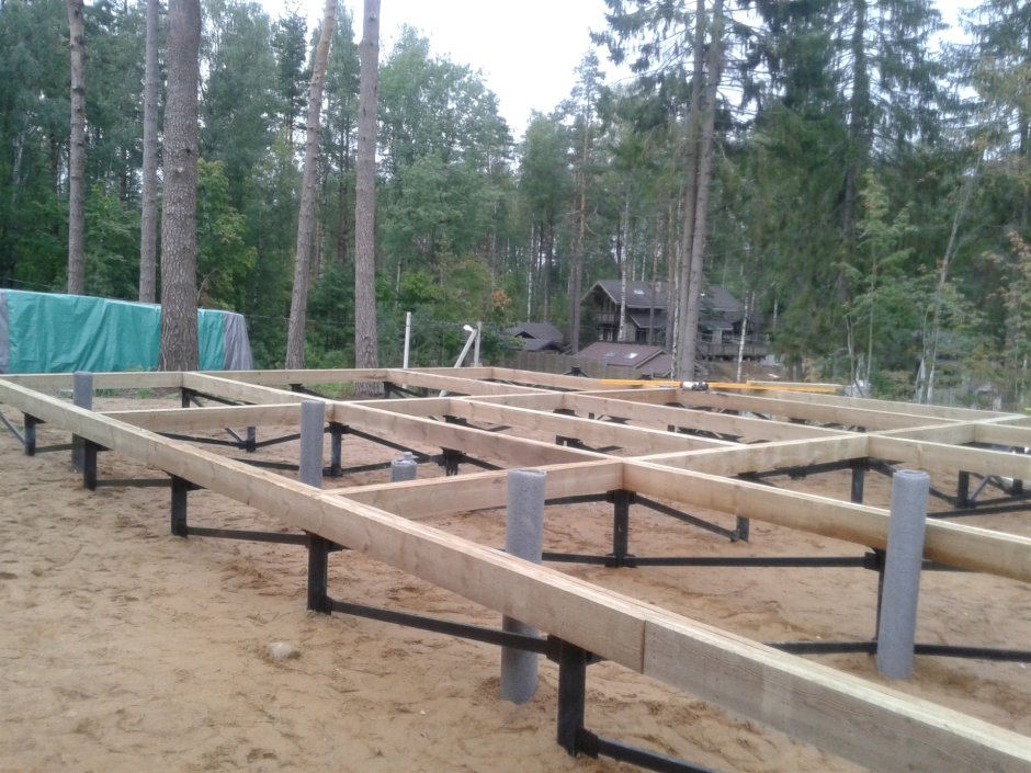 Каркасная баня основание брус 150
