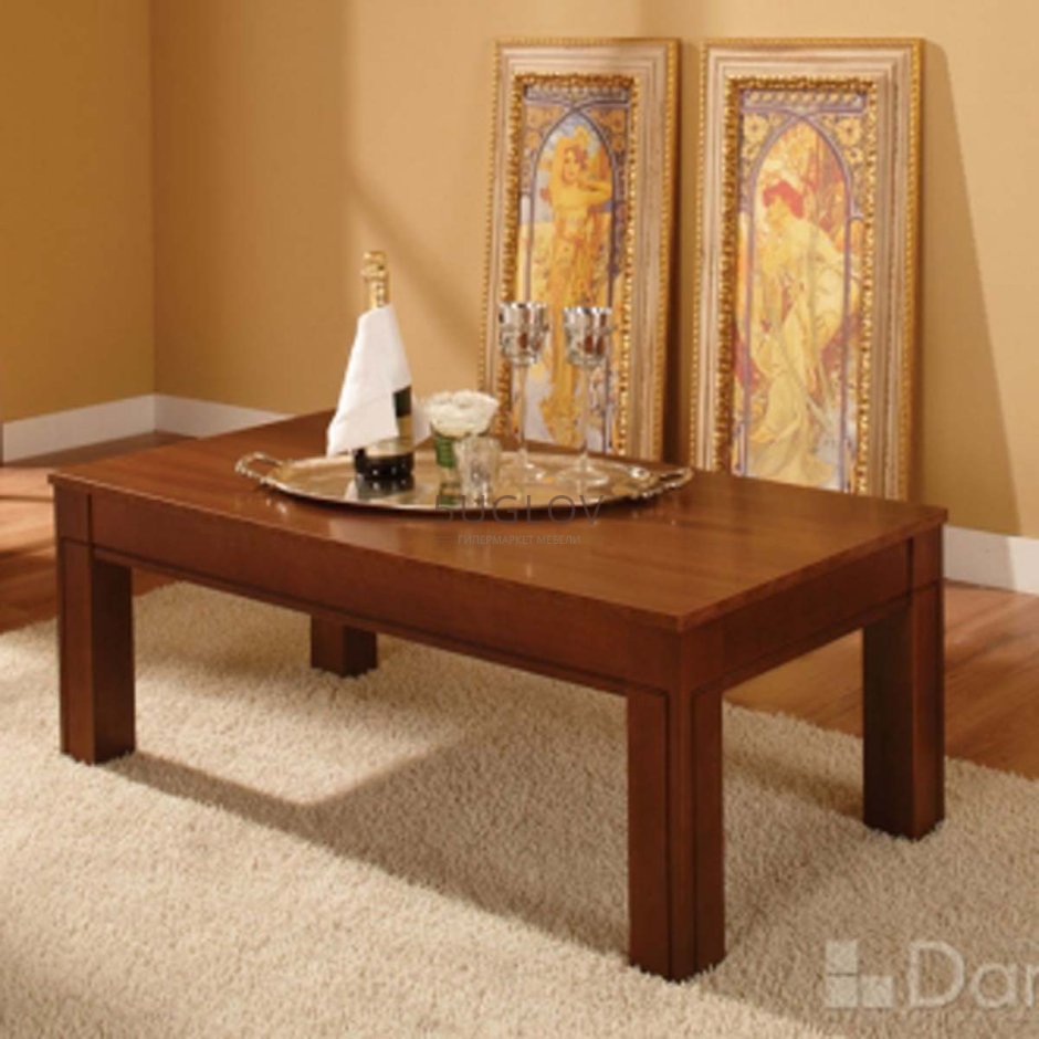 Стол журнальный а2401 с основанием из натурального дерева