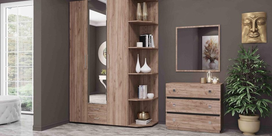 Гостиная Оскар-5 дуб крафт табачный/дуб крафт белый