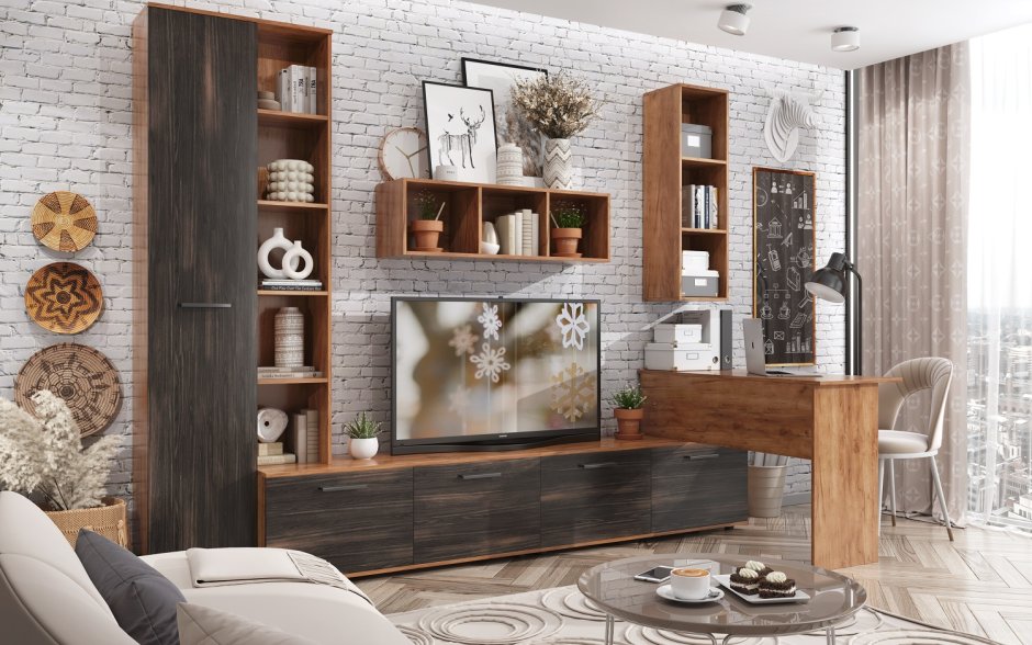 Стенка дуб табачный Craft