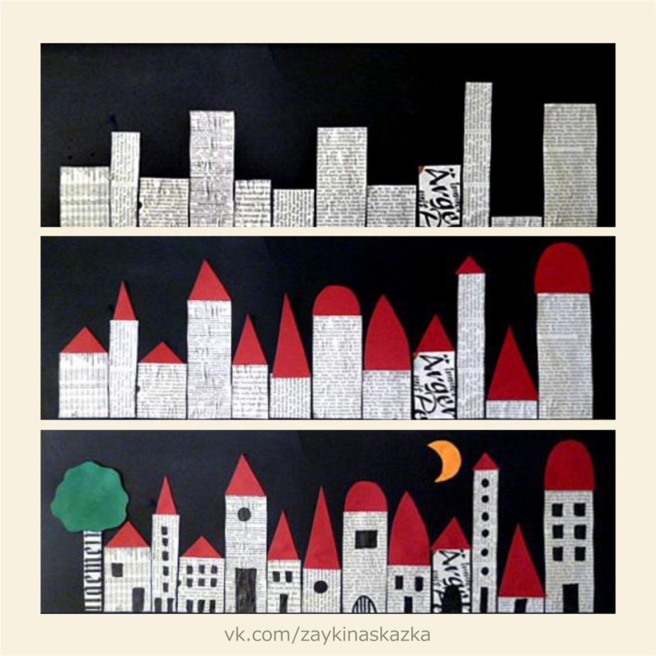 Аппликация из листьев лес