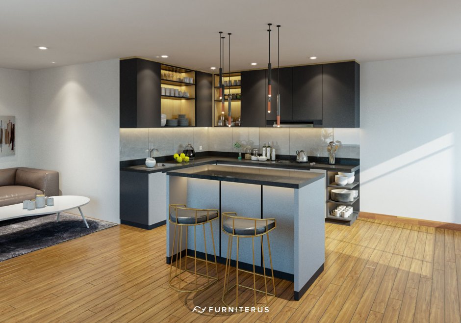 Кухня бежевый софт тач