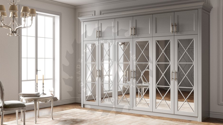 Шкаф купе Сиерра/ Wardrobe белый лазурит