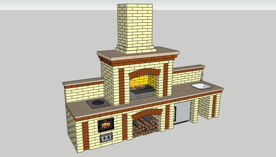 Печь-камин порядовка схема