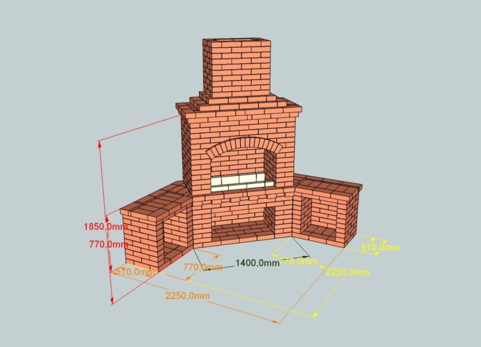 Кирпичный мангал порядовка